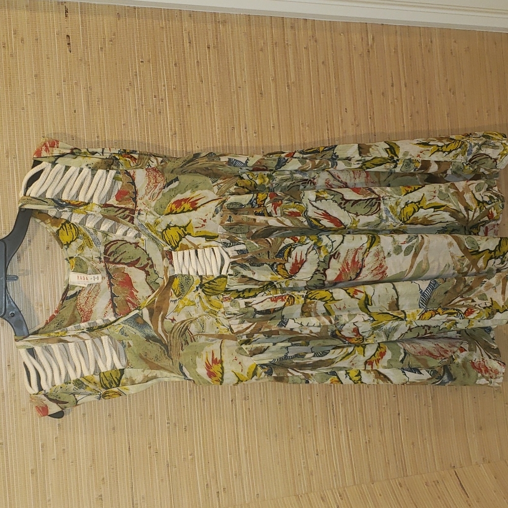 RAGA sleeveless, tropical, mini-dress, rope detail on back & shoulder, size L - Picture 8 of 8